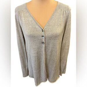 Eileen Fisher Women’s Cardigan Size Small Beige Linen Silk Blend Open Front